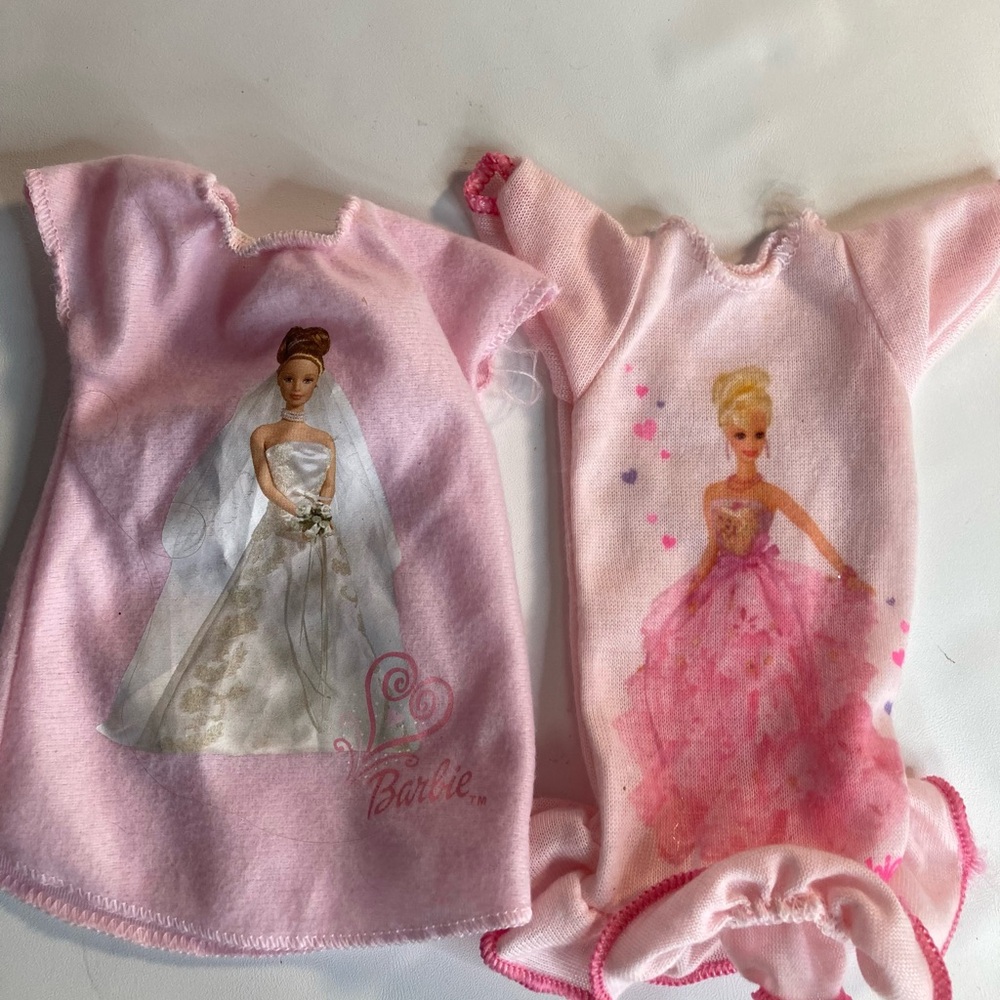 Vintage BARBIE Doll NIGHTGOWN PAJAMAS PJS PINK  90’s Lot 2